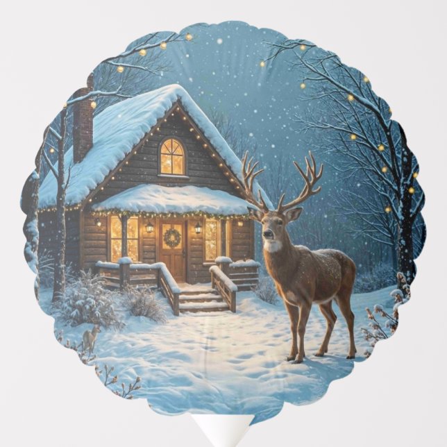  Big Buck's Snowy Christmas Visit Balloon (Front)