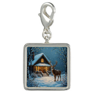 Big Buck's Snowy Christmas Visit Charm