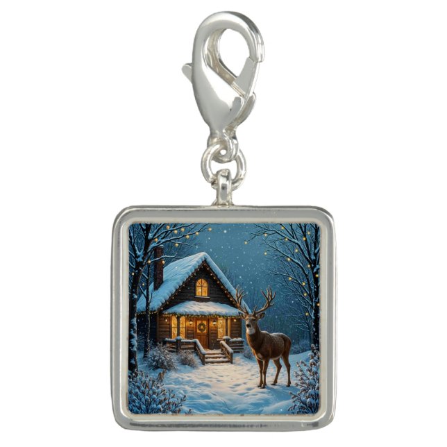  Big Buck's Snowy Christmas Visit Charm (Front)