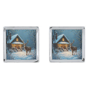  Big Buck's Snowy Christmas Visit Cufflinks