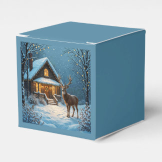  Big Buck's Snowy Christmas Visit Favor Boxes