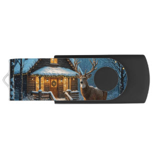 Big Buck's Snowy Christmas Visit Flash Drive