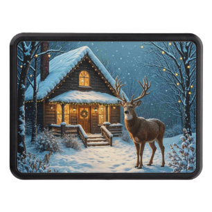 Big Buck's Snowy Christmas Visit Hitch Cover