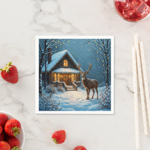  Big Buck's Snowy Christmas Visit Napkins
