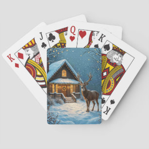  Big Buck's Snowy Christmas Visit Poker Cards