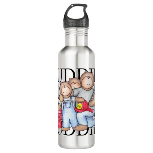 Big Buddy Little Buddy Firefighter Stainless Steel Water Bottle