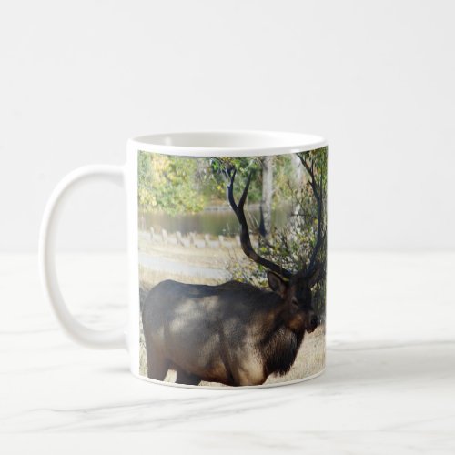 Big Bull Elk Hunting Mancave Design Coffee Mug Cup