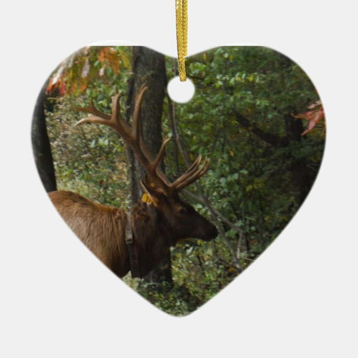 Big Bull Elk with Large Antler Christmas Tree Ornament