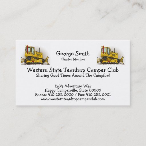 Customizable Big Bulldozer Dozer Business Card Template