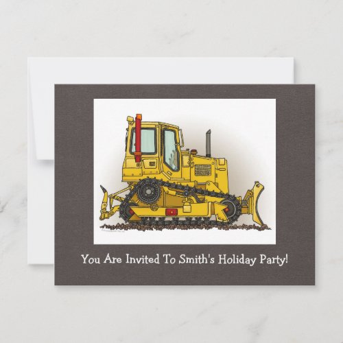 Big Bulldozer Dozer Personalized Invite