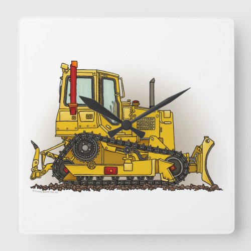 Big Bulldozer Dozer Square Wall Clock