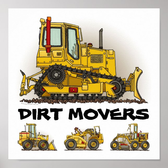 Big Bulldozer Dozers Dirt Movers Poster Print (Front)