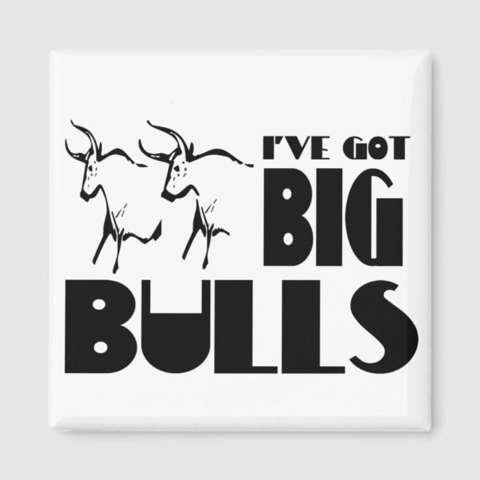 Big Bulls   Funny Farmer Fridge Magnet