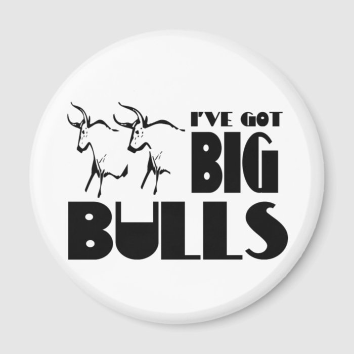 Big Bulls   Funny Farmer Fridge Magnet