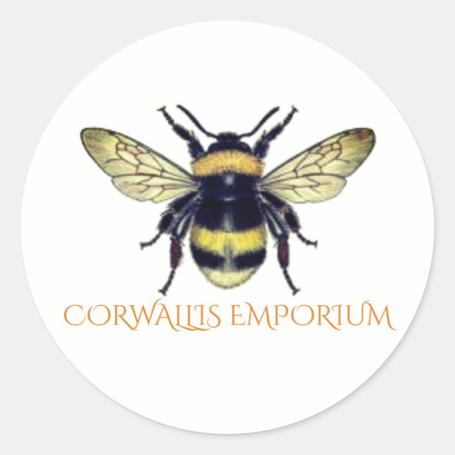 Big Bumble Bee Classic Round Sticker (Front)