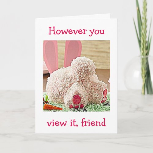 BIG BUNNY BUTT  BIG EASTER WISH FOR YOU FRIEND HOLIDAY CARD