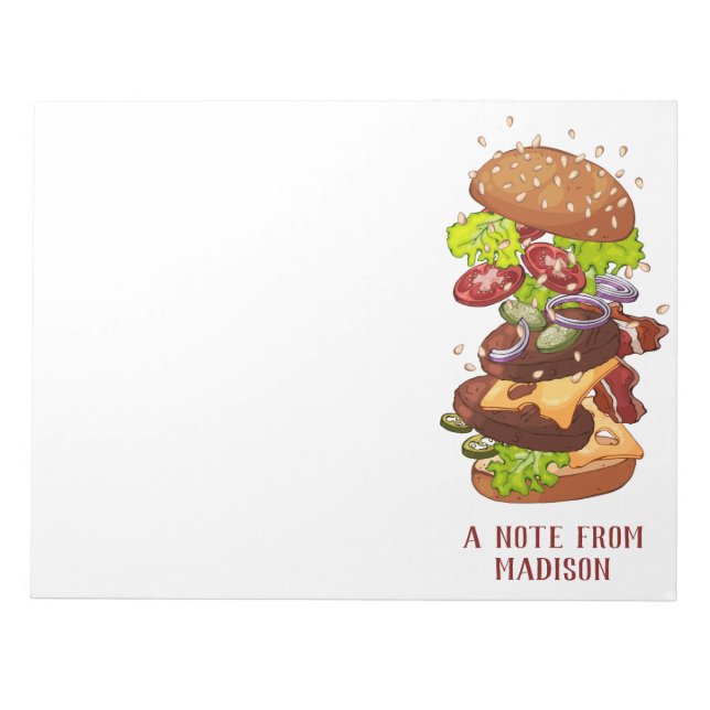 Big Burger custom text notepads (Front)