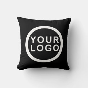 Big Business Company Logo Promotional Brand Black Throw Pillow