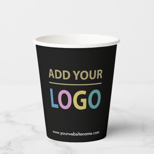 Big Business Logo Modern Minimalist Black Paper Cups