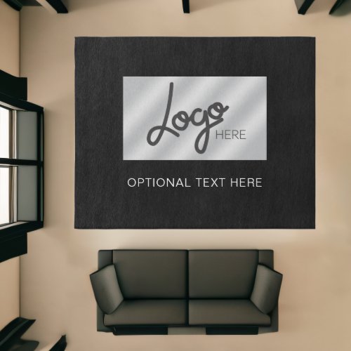 Big Business Logo Modern Minimalist Black Rug