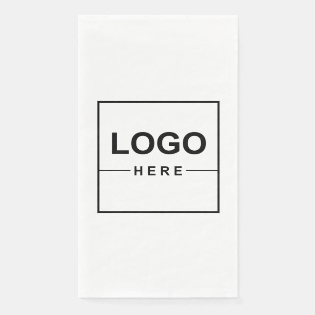 Big Business Logo Modern White Paper Guest Towels (Front)
