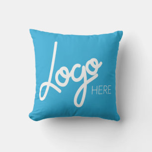 Big Business Logo Promotional Brand Blue Throw Pillow