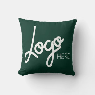 Big Business Logo Promotional Brand Green Throw Pillow