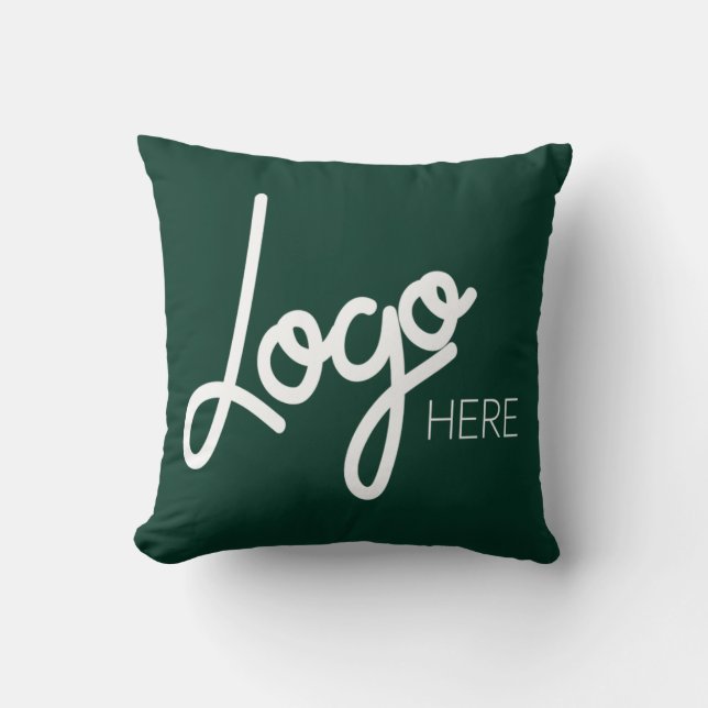Big Business Logo Promotional Brand Green Throw Pillow (Front)