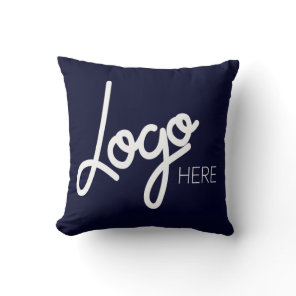 Big Business Logo Promotional Brand Navy Throw Pillow