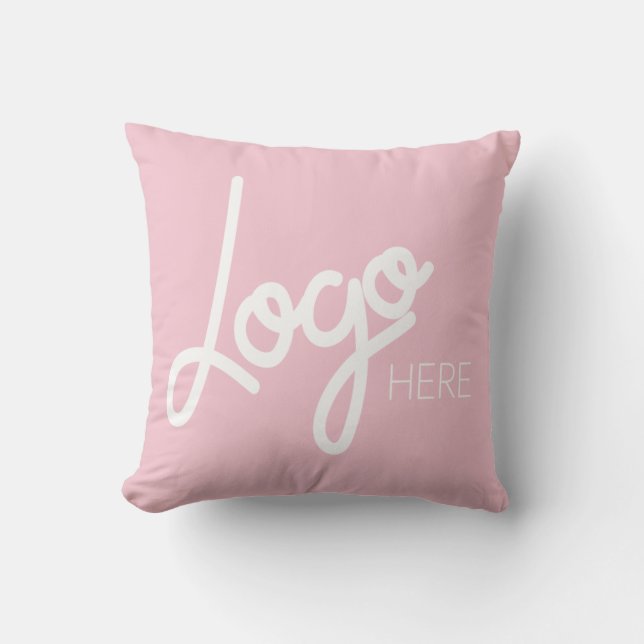 Big Business Logo Promotional Brand Pink Throw Pillow (Front)
