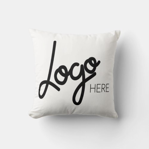 Big Business Logo Promotional Brand White Throw Pillow