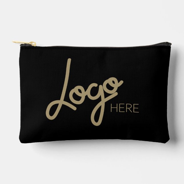 Big Business Logo Simple Elegant Modern Black Accessory Pouch (Front)