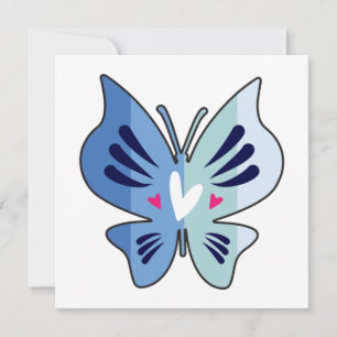 Big Butterfly With Herts And Text Template