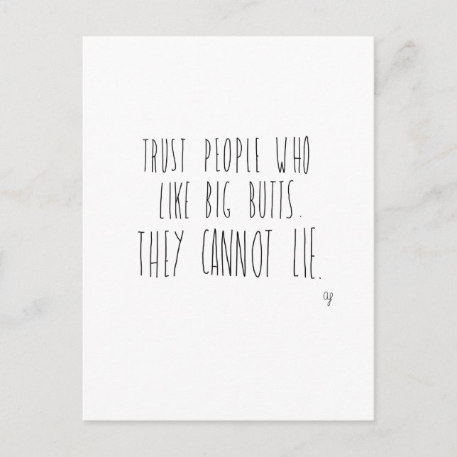 Big Butts Postcard (Front)