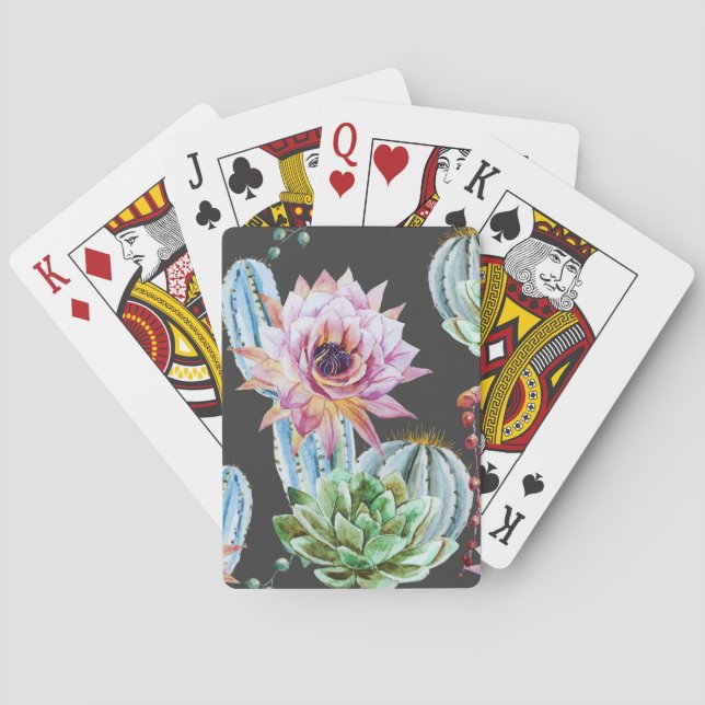 Big Cactus Pattern Poker Cards (Back)