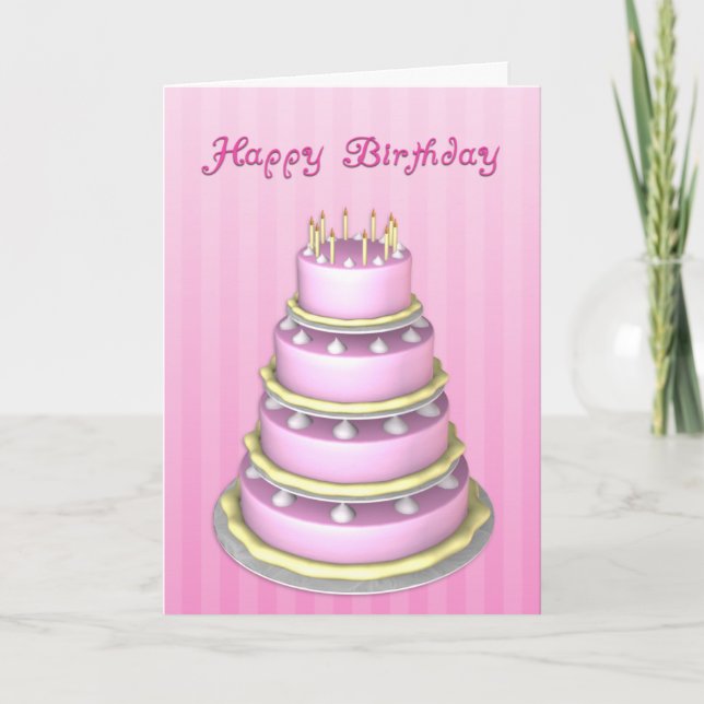 Big Cake Birthday Card (Front)