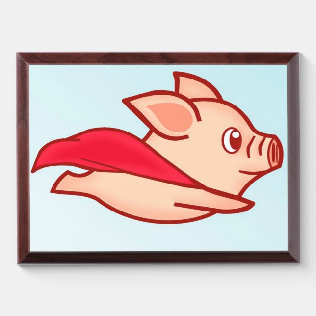 Big Can Fly Supper Man | Cute Gift Award Plaque (Horizontal)
