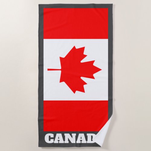 Big Canadian maple leaf flag of Canada custom Beach Towel