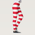Big Candy Cane Stripes Pattern Leggings<br><div class="desc">Brighten up your holiday with these cute red and white candy stripe pattern leggings. Christmas,  peppermint,  candy cane. Oversize,  large horizontal stripes.</div>