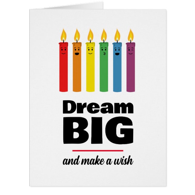 BIG CARD - 8.5 x 11 - Cute Birthday Candles (Front)