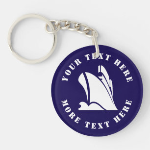 Big cargo ship custom keychain