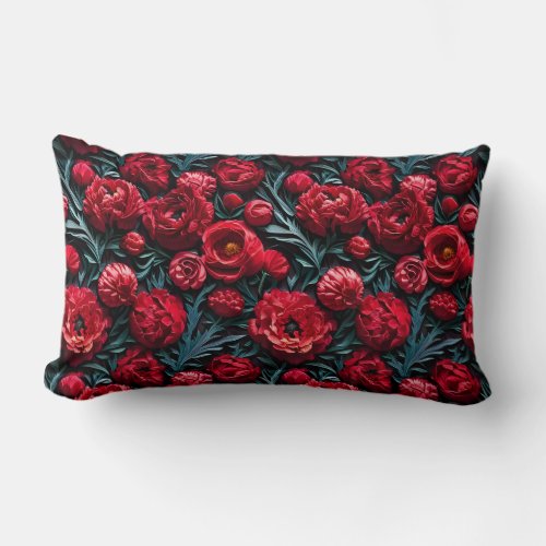 Big Carmine Red Peonies Throw Pillow