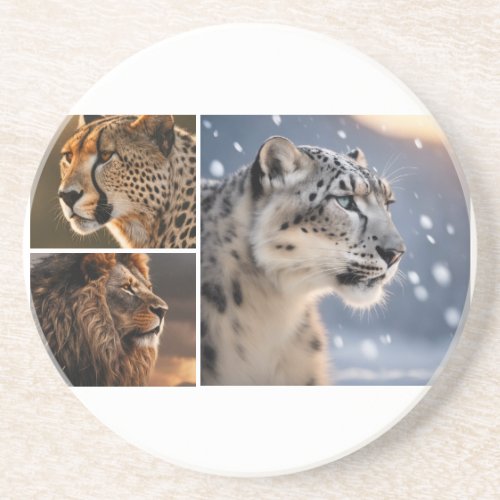 Big cat african lion cheetah snow leopard animal coaster
