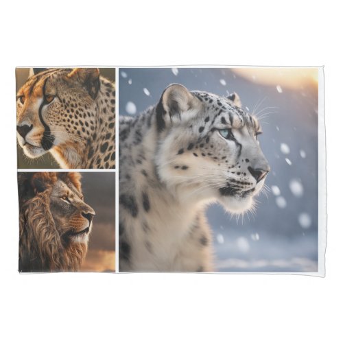 Big cat african lion cheetah snow leopard animal pillow case