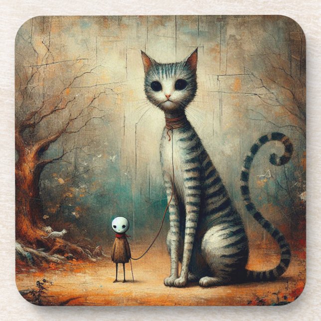 Big cat beverage coaster (Front)