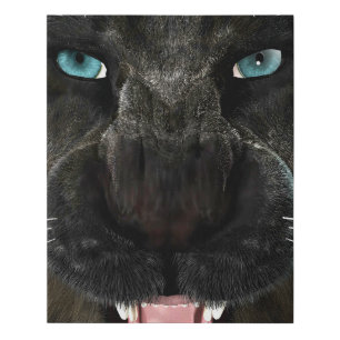 Big Cat Black Panther Faux Canvas Print