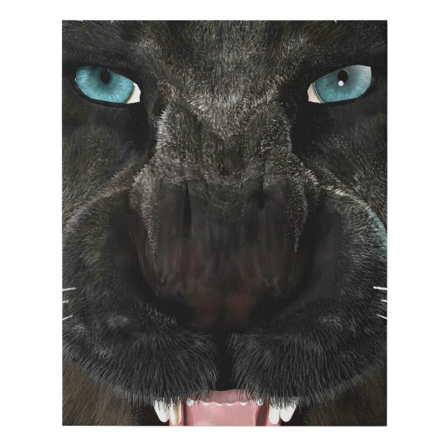 Big Cat Black Panther Faux Canvas Print (Front)