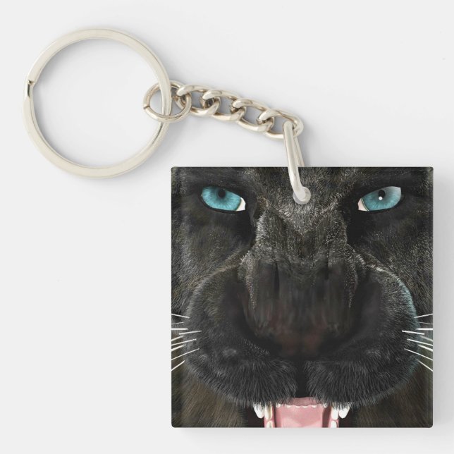 Big Cat Black Panther Keychain (Front)