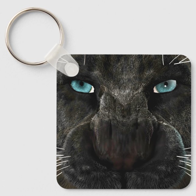 Big Cat Black Panther Keychain (Front)