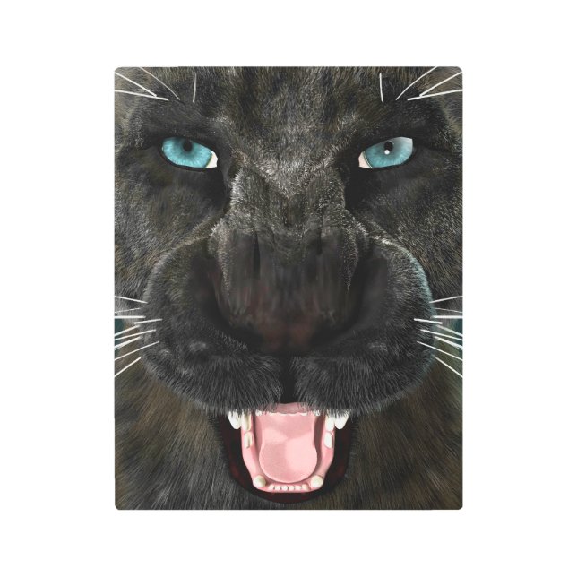 Big Cat Black Panther Metal Print (Front)